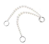 POPETPOP 2pcs Pearl Shoe Chain for Sandals Decorative Shoe Charms in White Acrylic Material, Lightweight and Practical Replacement for Old or Broken Chains, for Daily Life and School Use