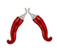 POPETPOP 2pcs Pepper Brooch Pins Alloy Metal Vegetable Shape Stylish Lapel Pins for Women Party Office Festival Accessories