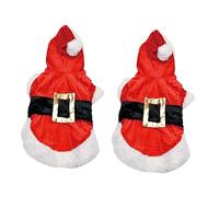 POPETPOP 2pcs Pet Shirts Dog Christmas Outfits Dog Photo Shoot Outfit Dog Christmas Costumes Santa Dog Costume Christmas Outfit for Dogs Christmas-themed Dog Costume Dog Dress Dog Cloth Red