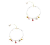 POPETPOP 2pcs Pet's Jewelry Pearl Necklace Dog Collars for Puppies Cat Wedding Collar Pearl Statement Necklace Dog Necklace Puppy Collars for Small Puppies Pearls Necklace for Pet