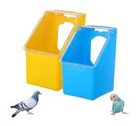 POPETPOP 2Pcs Pigeon Hanging Box Bird Food Dispenser Bird Cages for Parrots Plastic Poultry Feeder Feeding Bowl Water Feeders for Birds Yellow Accessories Hanging Feeder Supplies pet