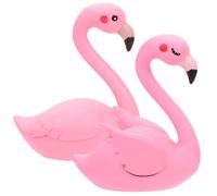 POPETPOP 2pcs Pink Flamingo Figurines Plastic Garden Decorations with Fine Craftsmanship and Not Easy to Deform, for Office or Shop Display in Modern Nordic European Style