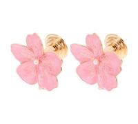 POPETPOP 2pcs Pink Flower Drawer Knobs Cabinet Drawer Pulls with Smooth Texture Zinc Alloy Material, Five-Petal Single-Hole Design, Minimalist Style for Bedroom and Home Furniture