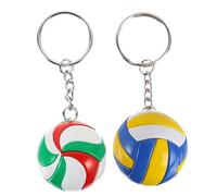 POPETPOP 2Pcs Portable Volleyball Keychains Decorative Sports Ball Pendant for Bags Backpacks and Keys Red Green Yellow White Blue Design Lightweight and Practical Accessories for Students