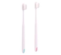 POPETPOP 2pcs Postpartum Toothbrushes with Flocking Material and Ergonomic Design for Complete Teeth Cleaning Oral Care Tool in White Random Color