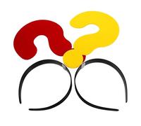 POPETPOP 2pcs Question Mark Headbands Set with Detachable Red and Yellow Marks, Novelty Dress up Headwear for Party Favors, Festival Cosplay Props and Costume Accessories