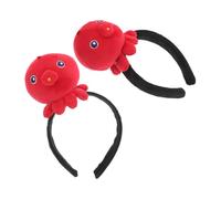 POPETPOP 2pcs Red Octopus Headband Ocean Theme Party Hairband for Adults Durable Sturdy Material Versatile Birthday Beach Cosplay Accessory for All Ages