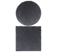 POPETPOP 2pcs Reptile Tortoise Basking Platform Natural Wear-resistant Rock Feeding Dish 10x10cm Turtle Resting Board for Aquarium Vivarium Habitat