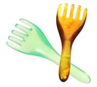 POPETPOP 2pcs Resin Beeswax Five Claw Massagers Hand-carved Acupoint Massage Tools Comfortable Hair Combs for Family and Outdoor Use Random Color