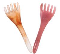 POPETPOP 2pcs Resin Head Massager Comb for Scalp Stress Relaxation with Comfortable Feel and Hand-Polished Finish, Suitable for Neck and Temples, Portable Design for On-the-go Use