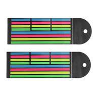 POPETPOP 2pcs Reusable Fluorescent Book Sticky Tabs Made of Sturdy Pet Material, Long and Short Highlighter Tape Page Markers for Annotating Books, for Students and Teachers