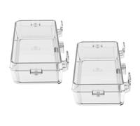 POPETPOP 2pcs round Abs Reptile Feeder Bowls with Suction Cups for Wall Mounting Safe to Touch and Easy to Wash Reusable Reptile Food Feeders for Small Lizards