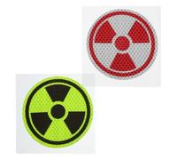 POPETPOP 2pcs Round Reflective Safety Vinyl Stickers with Waterproof PVC Material for Industrial Use and High Visibility at Night on Glass and Metal Surfaces