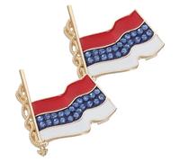 POPETPOP 2pcs Russian Flag Brooch Pin Set with Sparkling Rhinestone Alloy Metal, Secure Attachment and Resistant to Fading, for Casual Gatherings and Everyday Wear