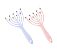 POPETPOP 2pcs Scalp Massagers Head Claw Massager with Carbon Steel Beads Easy to Carry Pink and Blue for Women Stress Relief and Relaxation