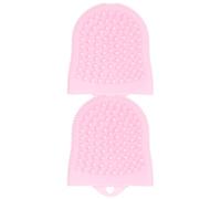 POPETPOP 2pcs Silicone Facial Cleansing Brush Deep Exfoliator and Face Scrubber for Sensitive Skin, Pink Manual Face Wash Brush with Massage Lift for Men and Women