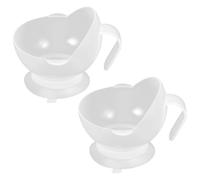 POPETPOP 2pcs Silicone Suction Bowl Set for Disabled People and Seniors, Non-Spill Feeding Aid with Anti-Shift Base, Elderly Eating Assistance Tableware for Limited Grip and Mobility