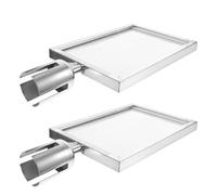 POPETPOP 2pcs Silver A4 Vertical Stanchion Sign Holders, Metal Floor Poster Display Frames for Crowd Control and Queue Management at Events and Ticket Booths