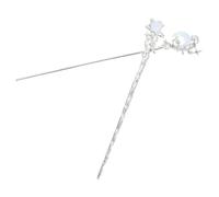 POPETPOP 2pcs Silver Moon Star Hair Pin Lightweight Metal and Crystal Hair Accessory for Women, Modern Minimalist Design for Busy Mornings and Daily Use