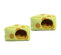 POPETPOP 2pcs Small Animal Rats Hamster Winter Warm House Cartoon Cake Shape Cave Nest Bed for Hamster Warm Hideout