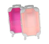 POPETPOP 2pcs Small Makeup Suitcase Travel Makeup Carrier Abs Material Adorable Fashionable Design Easy to Carry and Protect Internal Goods for Travel Use