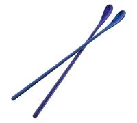 POPETPOP 2pcs Small Reptile Feeding Spoon Set 19cm Blue Stainless Steel Scoop for Lizard and Small Pet Food Feeding Tool Portable Reusable Pet Supply