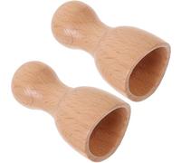 POPETPOP 2pcs Small Wooden Massage Cups for Body and Neck Lymphatic Massage, Handheld Gua Sha Scraping Tool Set for Deep Tissue and Home Relaxation