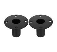 POPETPOP 2pcs Speaker Pole Mount Bracket for Dj Equipment and Events, Black Metal Speaker Stand Adapter Vibration Protection and Portable Iron Base for Studio and Stage Use