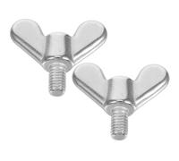 POPETPOP 2pcs Stainless Steel Butterfly Bolts Thumb Screws Winged Nuts for Flagpole Installation 1.10x0.39x0.24in Corrosion Resistant Secure Fastening Butterfly Nut Design Silver Hardware