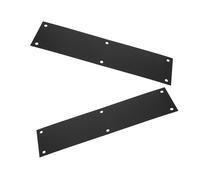 POPETPOP 2pcs Stainless Steel Door Kick Plate with Rounded Edge Treatment and Quick Mounting Rectangular Black Metal Door Protector Plate for Exterior Sl legant Design for Safety