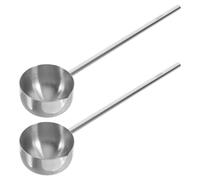 POPETPOP 2pcs Stainless Steel Mini Oil Ladle with Long Handle Design, Sturdy 304 Stainless Steel Small Gravy Ladle for Cooking and Home Kitchens, Easy to Carry and Store