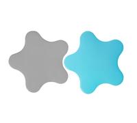 POPETPOP 2pcs Star Shape Silicone Bathroom Tub Stopper 12cm Small Non-slip Drain Cover with Suction Cups for Bathtub Hair Catcher, Grey and Sky Blue