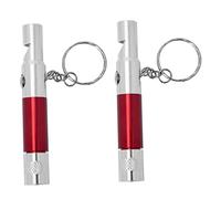 POPETPOP 2pcs Survival Whistle Dog Whistle Recall Torch Light Barking Crow Caller Torch Flashlight Compass Dog Whistles for Recall Whistles Sports Camping Light Aluminum Alloy Red