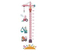 POPETPOP 2pcs Tower Crane Height Stickers PVC Wall Decals for Kids Room with Cartoon Design, No Residue Growth Chart for Bedroom and Home Decoration