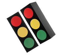 POPETPOP 2pcs Traffic Light Candy Boxes Party Favor Wrap Storage Containers Red Green Building Block Design for Birthday and Racing Theme Packaging