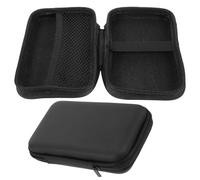 POPETPOP 2pcs Travel Cable Organizer Case Electronics Pouch Stylish Simple Design Multi-partition Mesh Pocket Elastic Band for Travel Anytime Anywhere Black