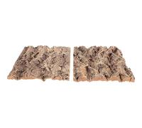 POPETPOP 2pcs Tree Bark Terrarium Decoration for Reptile Terrarium and Pet Cage, Natural Tree Bark Material with Creative Landscape Ornament for Crickets and Bearded Dragon Habitat