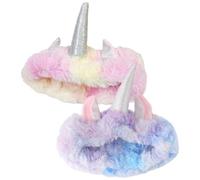 POPETPOP 2pcs Unicorn Headbands Cute Assorted Color Plush Cloth Skincare Headbands Lightweight Comfortable Fit Makeup Hair Accessories for Women Working out Travel Random Color