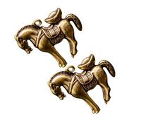 POPETPOP 2pcs Vintage War Horse Keychain Pendant Brass DIY Key Hanging Adorn for Car Keys Horse Charm