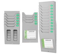 POPETPOP 2pcs Wall-mounted Card Holder Rack with Slots Retractable Plastic Employee Attendance and Warehouse Material Organizer for Office Efficiency and Seamless Card Sorting
