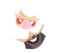 POPETPOP 2pcs Warm Chinchilla Hammock Hamster Bed for Small Animals Cozy Double Fleece Hideout Winter-friendly Pet Sleeping Space