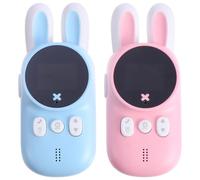 POPETPOP 2pcs Wireless Portable Walkie Talkies Set with Cartoon Bunny Design, Abs Electronic Material, 3km Intercom Distance, for Playing the Woods and Outdoor Adventures
