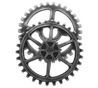 POPETPOP 2pcs Wooden Retro Gear Wall Decor Industrial Steampunk Style Toothed Wheel Sculpture for Home Cafe Bar Wall Hanging Decoration