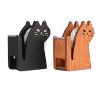 POPETPOP 2pcs Wooden Tape Holder Desktop Tape Dispenser Cat Shaped Elegant Portable Without Burr for Portable Use Professionals