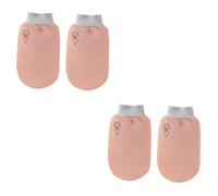 POPETPOP 2sets Exfoliating Bath Mitts Deep Exfoliating Glove Body Scrubber Exfoliator 2pcs*2