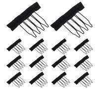 POPETPOP 3 Bags of Wig Combs with Strong Grip and Sleek Smooth Finish for Making Wig Caps Cloth and Metal Material Clips Suitable for Occasions and Hair Types
