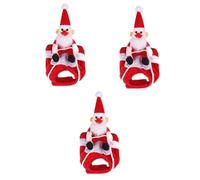POPETPOP 3 Pcs Christmas Clothes Santa Claus Riding on Pet Puppy Outfits Santa Claus Costume