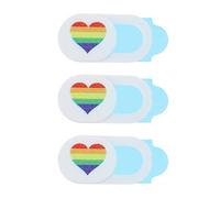 POPETPOP 3 Pcs Colorful Heart Pattern Webcam Privacy Covers Slide Anti-hacking Camera Cover for Laptop and Tablet, Ultra-thin Laptop Webcam Privacy Protector Set