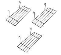 POPETPOP 3 Pcs Parrot Perching Platform Iron Frame Grid Wall Shelf Pet Bird Shelf Hooks Simple Wall Decor Black