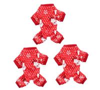 POPETPOP 3 Pcs Pet Clothes Xmas Dog Costume Christmas Holiday Dog Pet Shirts Santa Dog Costume Cute Dog Clothes Christmas Sweatshirts for Dogs Small Dog Outfits Warm Dog Clothes Red